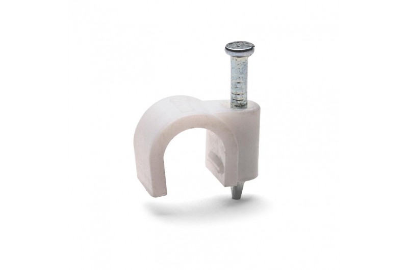 Скоба пластиковая СПК 9 (50шт) круглая