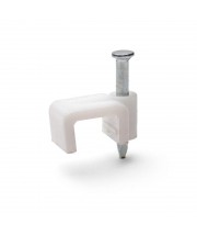 Скоба пластиковая СПП 8 (50шт) плоская