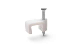 Скоба пластиковая СПП 8 (50шт) плоская