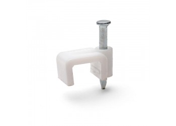 Скоба пластиковая СПП 8 (50шт) плоская