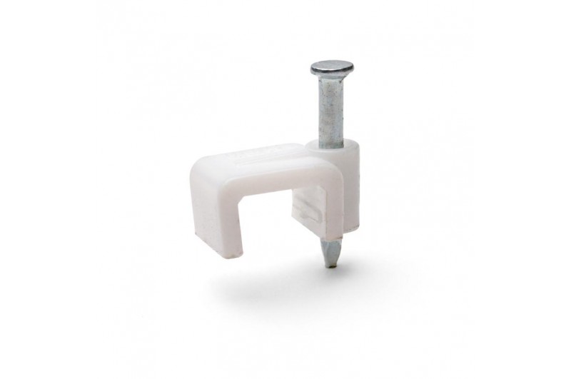 Скоба пластиковая СПП 8 (50шт) плоская