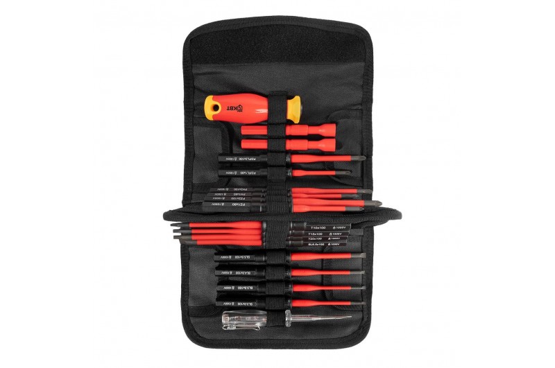 Отвертка диэлектрическая со сменными битами НИО-1118 серия СЛИМ для работ под напряжением до 1000 В