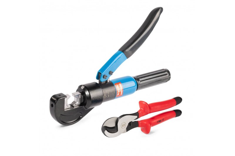 Набор инструментов ПГР-70 + НКи серия МАСТЕР для опрессовки неизолированных кабельных наконечников 4-70 мм² и резки кабеля Ø до 16 мм