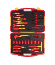 Набор диэлектрического инструмента НИИ-04 серия ПРОФИ торцевые шестигранные головки с трещоткой для работ под напряжением до 1000 В, стандарт VDE