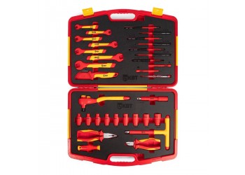 Набор диэлектрического инструмента НИИ-04 серия ПРОФИ торцевые шестигранные головки с трещоткой для работ под напряжением до 1000 В, стандарт VDE