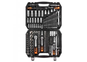 Набор инструментов НАИ-10/216 серия KBT-PROFESSIONAL с торцевыми шестигранными, головками Е-типа и трещоткой 1/2’’, 1/4’’, 3/8’’