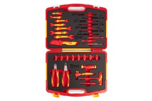 Набор диэлектрического инструмента НИИ-14 серия ПРОФИ торцевые шестигранные головки с трещоткой для работ под напряжением до 1000 В, стандарт VDE