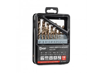 Набор сверл по металлу НСС-19К серия ПРОФИ 19 шт., сталь М35 (Р6М5К5) Кобальт, 1-10 мм